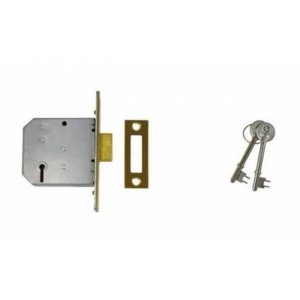 Union 3 Lever Deadlock 77mm deep tarnished a little